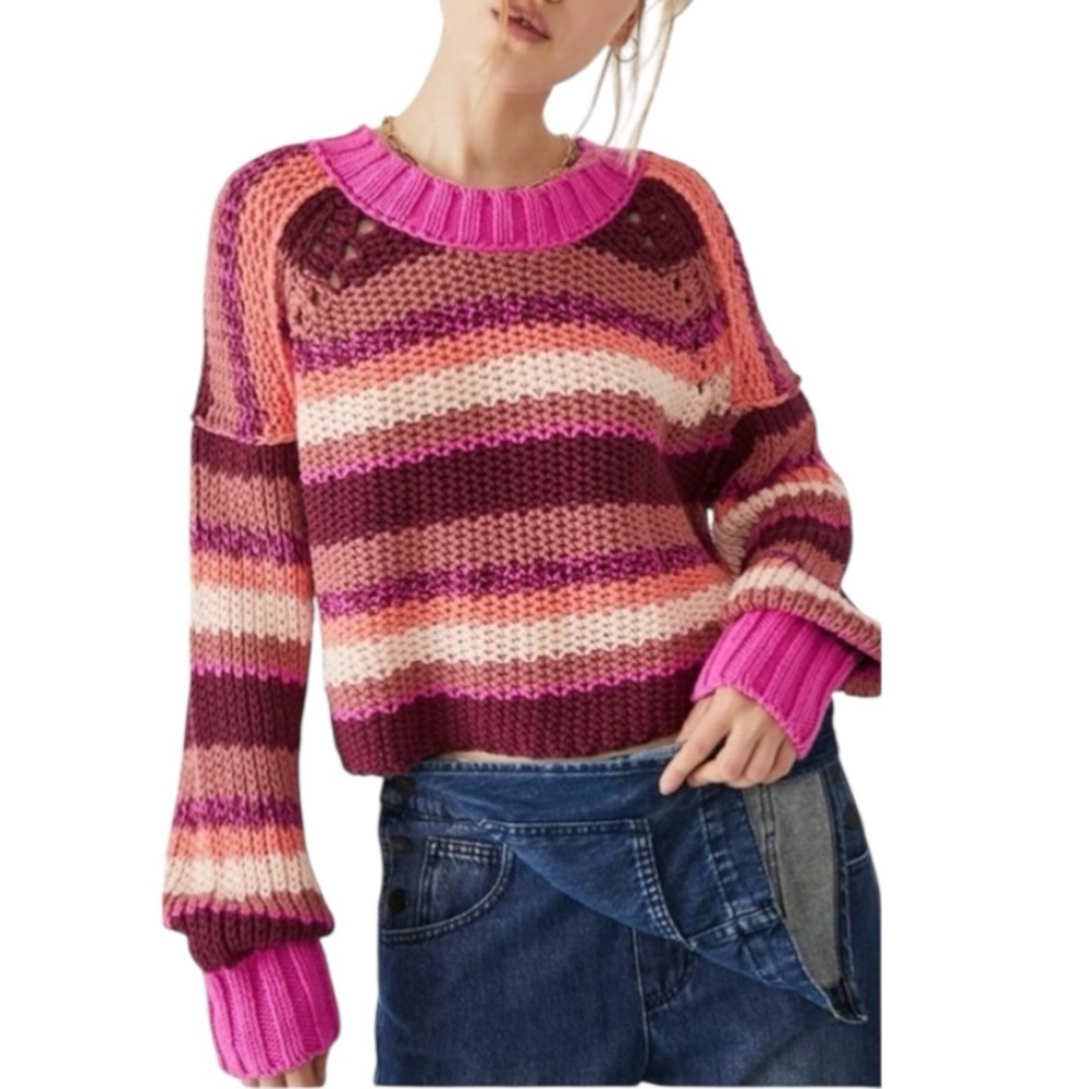Free People Devon Crewneck Oversized Boxy Sweater Revolve Small